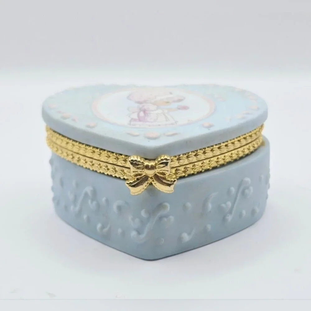 1996 Precious Moments Heart Shape Jewelry / Trinket Box